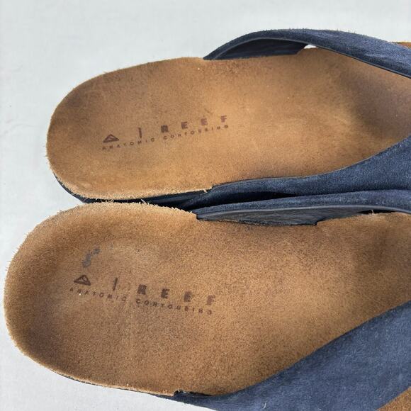 Reef Sandals Mens Size 10 Navy Blue Leather Ojai Flip Flop Comfort Toe Post main image 7